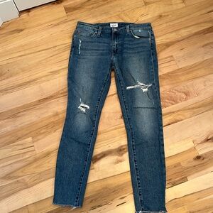 Hudson Krista Low Rise Skinny Ankle Distressed Jeans